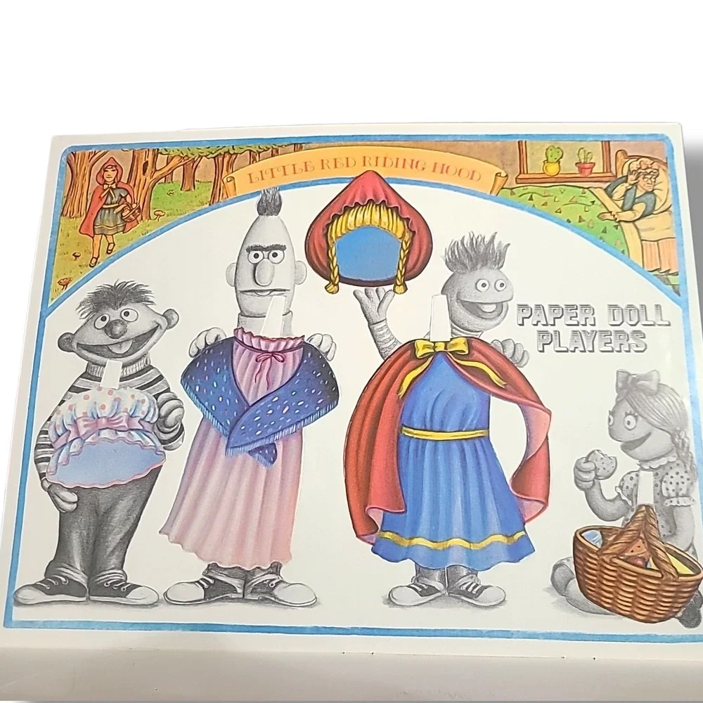 Sesame Street Paper Doll Players Whitman 1970's Uncut Ernie Bert Muppets Vintage